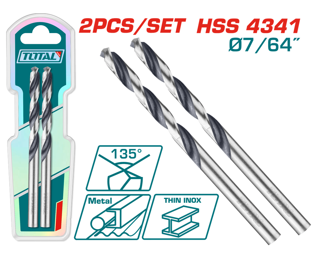 BROCA LAMINA 7/64" JUEGO X 2PZS  INDUSTRIAL SUPER TOTAL (TAC1206474)