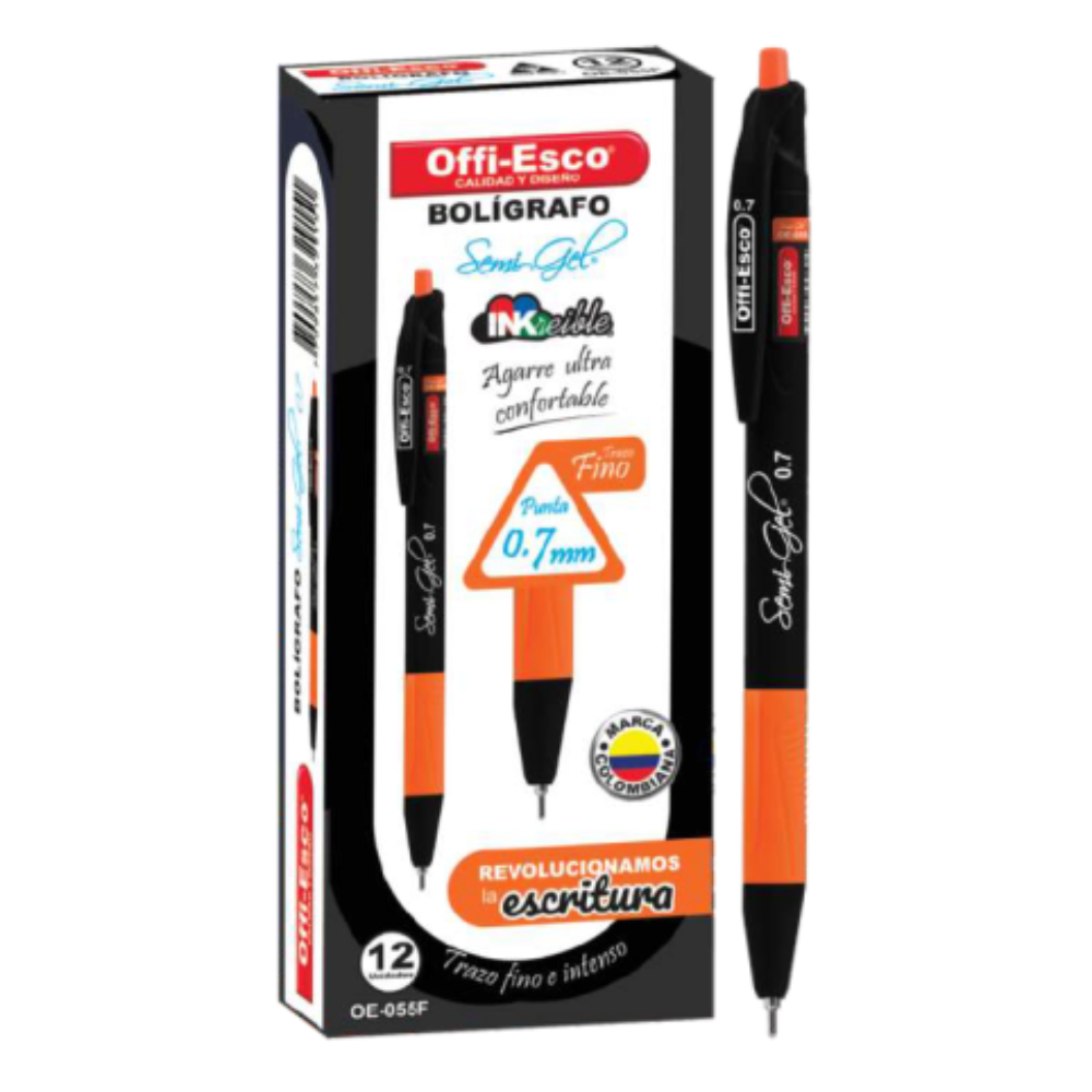 BOLIGRAFO OFFI-ESCO RETRACTIL NEGRO (OE-055N)