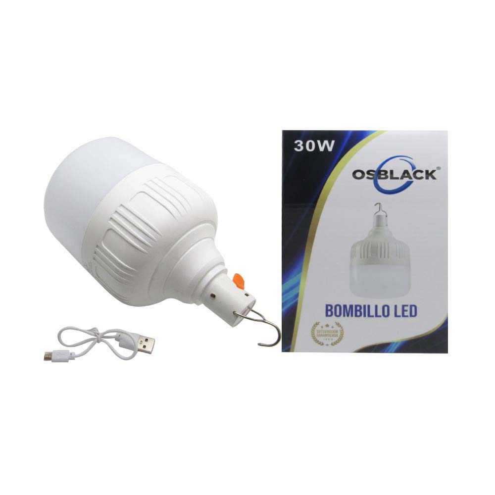 BOMBILLO LED 30W RECARGABLE DE EMERGENCIA (BBL-30)