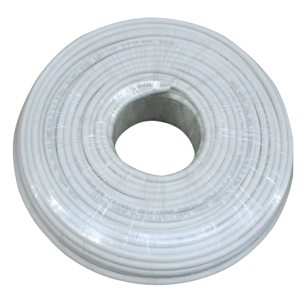 CABLE COAXIAL RG6 BLANCO KEYBOL CHIPA X METRO