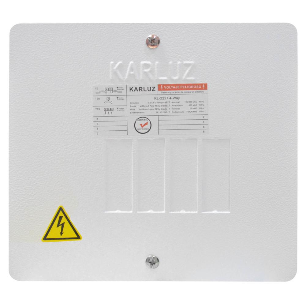 CAJA BREAKER METALICA 4 CIRCUITOS CERTIFICADA INDUMA/KARLUZ (KL-2227)