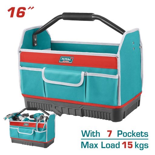 [21448] BOLSO DE HERRAMIENTAS 16 REFORZADO CAPACIDAD MAXIMA 15KG INDUSTRIAL SUPER TOTAL (THT36L03)