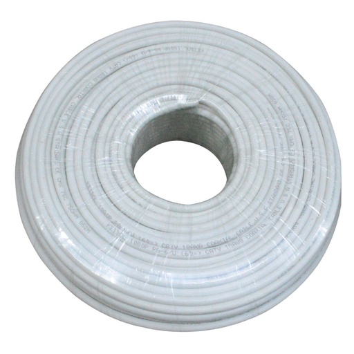 [5411] CABLE COAXIAL RG6 BLANCO KEYBOL CHIPA X METRO