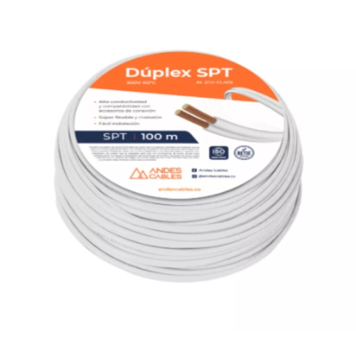 [IH6134] CABLE DUPLEX SPT 2x14 AWG BLANCO (46074)