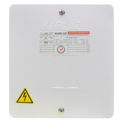 [8654] CAJA BREAKER METALICA 2 CIRCUITOS CERTIFICADA INDUMA/KARLUZ (KL-2226)