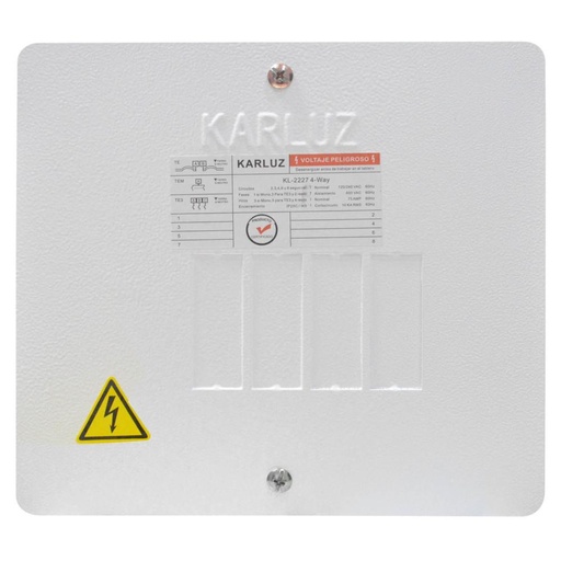 [8655] CAJA BREAKER METALICA 4 CIRCUITOS CERTIFICADA INDUMA/KARLUZ (KL-2227)