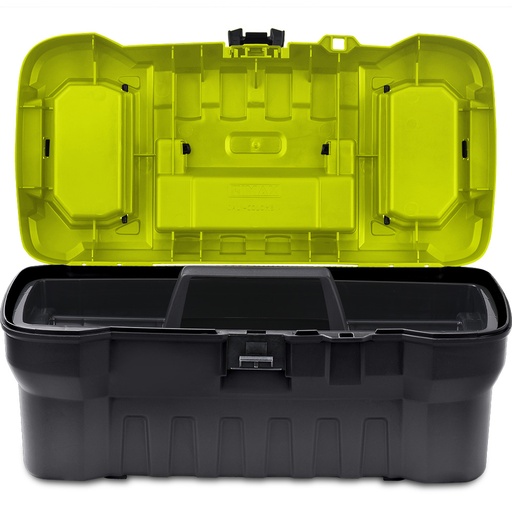 [20426] CAJA HERRAMIENTA 16 CON BANDEJA ORGANIZADORA NEGRO-VERDE RIMAX (13806)