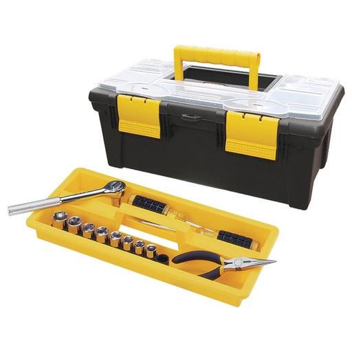 [15039] CAJA HERRAMIENTA 16 CON TAPA ORGANIZADORA NEGRA RIMAX 3390 (3361)