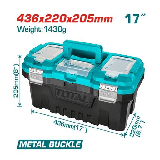 [15357] CAJA HERRAMIENTA 17 PLASTICA CIERRE METALICO TOTAL (TPBX0172)