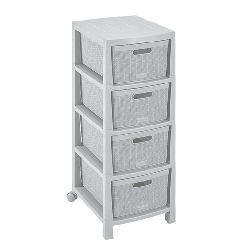 [15778] CAJONERO FIQUE 4 GAVETAS GRIS RIMAX (12571)
