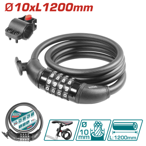 [20855] CANDADO MOTO CLAVE 10X1200MM SUPER TOTAL (TBK21012)